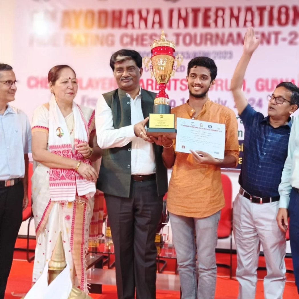 chessthulir's tweet photo. Congratulations to Anup Shankar R on finishing 3rd in 6th Ayodhana International Fide Rating Chess Tournament - 2024 with 7.5 points out of 9 rounds! https://t.co/XnUGBLQBC3