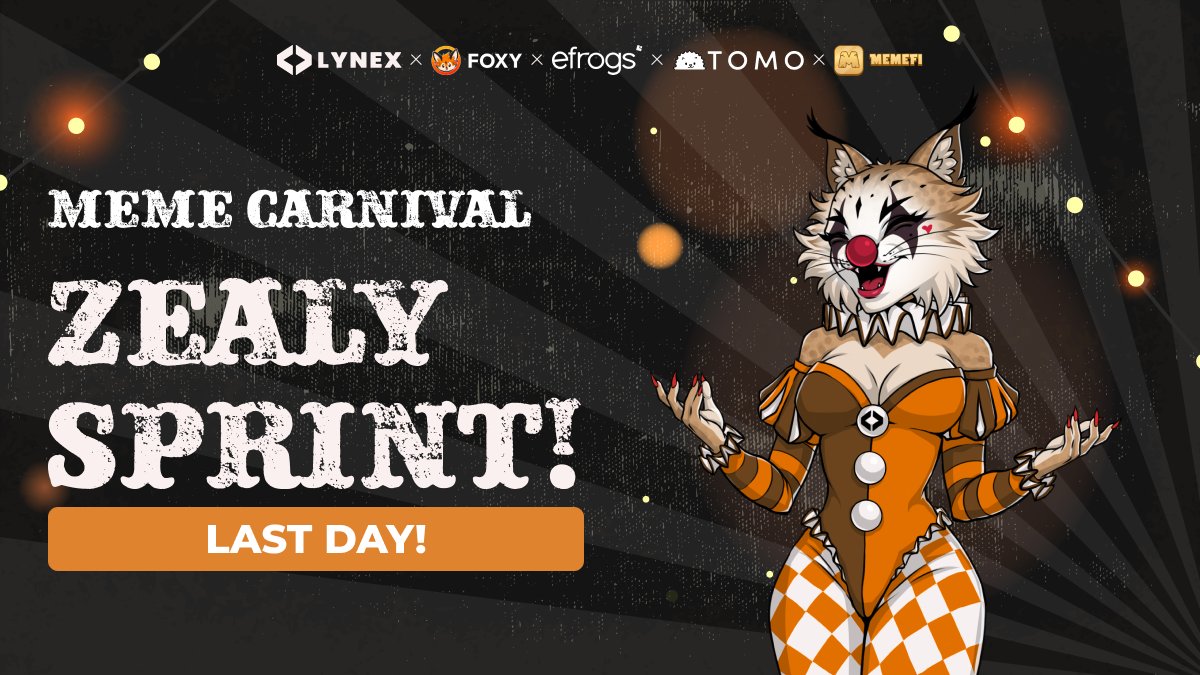 We’re now entering the final 24 hours of our mega meme carnival sprint! ⏳

Don’t miss your chance to claim a share of the $15,200 prize pool!

It's never too late 😉👉🏼 lynex.link/zealy