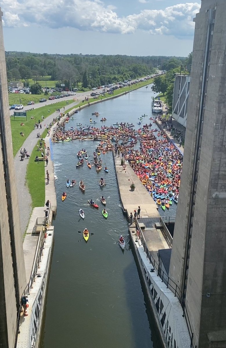 TrentSevernNHS's tweet photo. We’re in the process of loading up the Peterborough Lift Lock for #LockNPaddle 2024. Nearly time for the main transfer! https://t.co/2VLi2k2isN