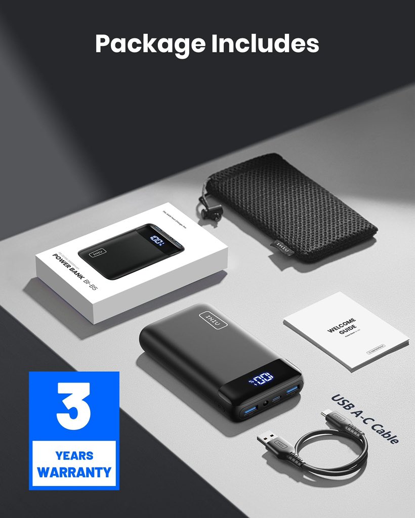 everythingplug0's tweet image. INUI power bank
Specs
Capacity: 20000mAh/74Wh
Connector Type: USB Type C, USB Type A
Fast Charging Protocols: USB-C Input: PD3.0/PD2.0 Output: PPS/PD3.0/PD2.0 USB-A:QC4.0+/QC4.0/QC3.0/QC2.0,SCPFCP，AFC,MTK PE2.0/PE1.1, SFCP

Charge the PowerBank via USB-C Cable.