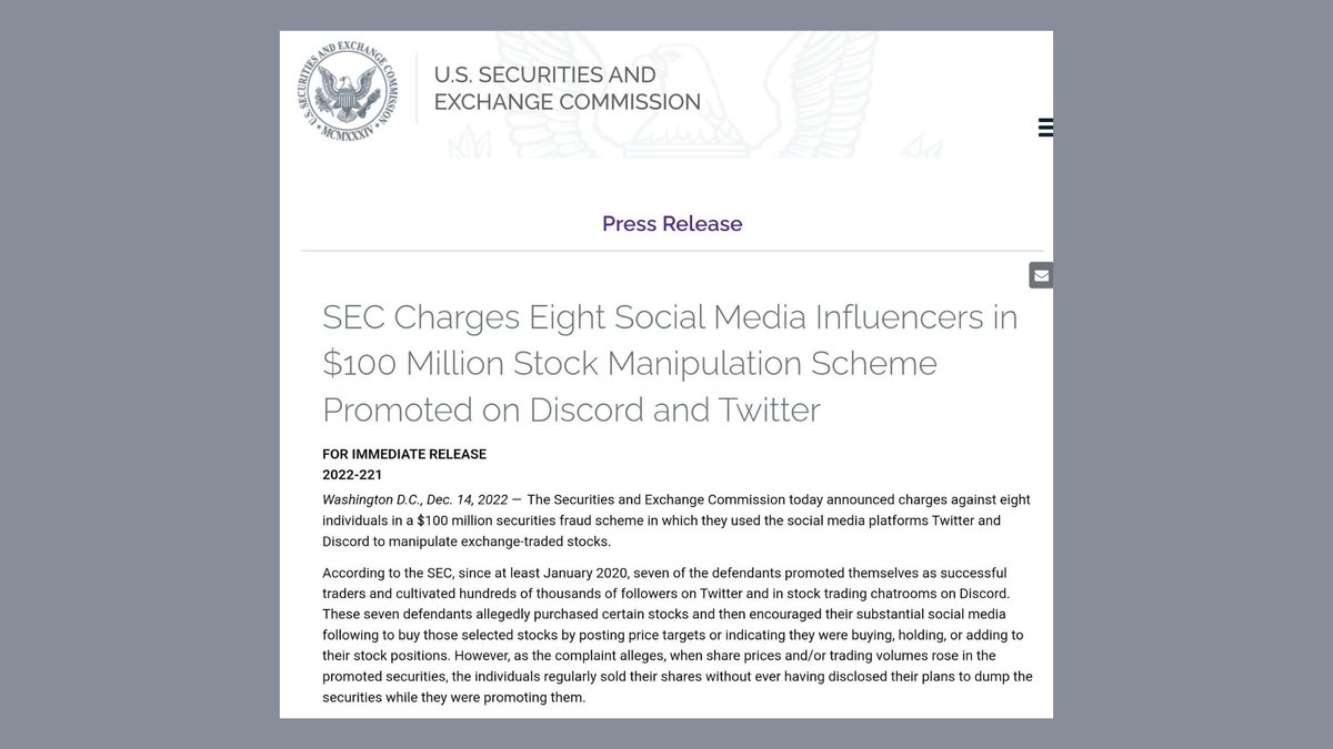 RareDealsHere's tweet photo. The @SECGov used CAT data to investigate and file charges against retail investors that allegedly pumped & dumped multiple securities including $TRCH (the predecessor of MMAT & MMTLP).

@FINRA has investigated the "issuers" of $MMTLP & $MMAT via blue sheet data for fraud/manipulation.

The SEC case against the retail investors has been dismissed.

The FINRA investigation hasn't resulted in any charges. 

Doesn't this give the impression that there might've been some type of fraud/manipulation involving these tickers, but since the evidence (CAT DATA & Blue Sheets) doesn't support pinning the crimes on who the regulators are targeting, they're choosing to ignore the evidence altogether?

Isn't it odd that FINRA suspected the issuer of MMTLP of fraud/manipulation, formally began an investigation that included consulting with the SEC, but they were somehow able to post the first MMTLP Corporate Action the very next day?

Based on FINRA's Rule 6490, FINRA being aware of a fraud/manipulation investigation, let alone initiating one themselves was reason enough to deem the MMTLP Corporate Action submission deficient.

But there were at least two other reasons that the submission could've been deemed deficient. 

1. The pending/ongoing SEC investigation into the TRCH/MMAT reverse merger.

2. The issue related to settlement and clearance that FINRA allegedly ignored until right before the December 9th trading day. (Rule 6490 instructs FINRA to ensure these issues are addressed BEFORE posting a Corporate Action to the Daily List.)

A proper investigation will likely reveal that FINRA knew that the MMTLP Corporate Action submission should've been deemed deficient and/or FINRA hijacked the process in order to create a reason to deem the submission deficient AFTER posting it to their Daily List... twice!

If protecting MMTLP short sellers was the goal, deeming the submission deficient would've been a temporary solution.

By ignoring the investigations, modifying the wording of the Corporate Actions, and pretending to find an issue at the last minute...

FINRA used this as justification to U3 halt trading long enough to DELETE the TRADING SYMBOL, making it impossible for settlement to take place.

Several lawsuits and 19+ months later, FINRA continues to fight to keep the trading data hidden. 

@DOJCrimDiv @TheJusticeDept
@FBI @FBIWFO @FBILosAngeles @The_DTCC @SecretService @RepRalphNorman @MikeCrapo @denniskneale #MMTLPsetaDATE
