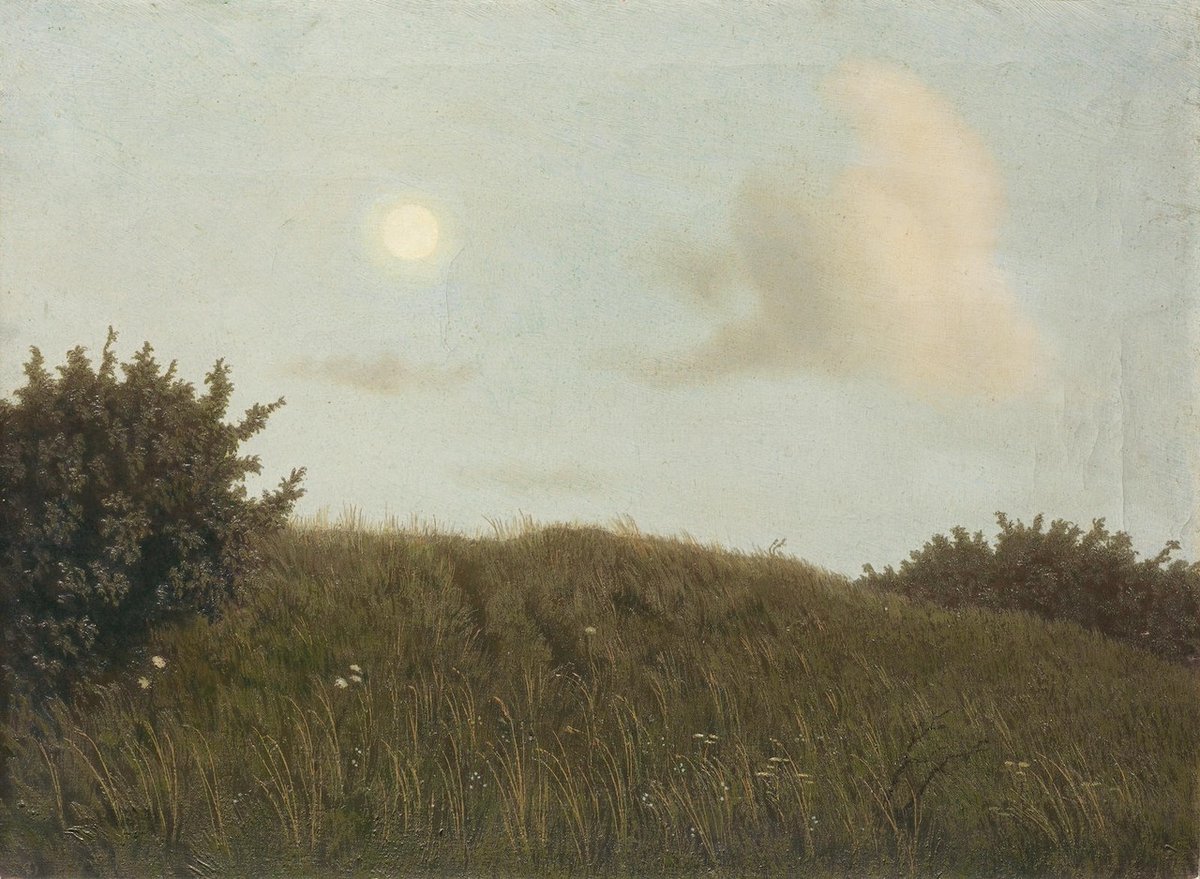 Algernon Newton (British, 1880-1968), Landscape with Moon. Oil on canvas, 18 x 24 in.
