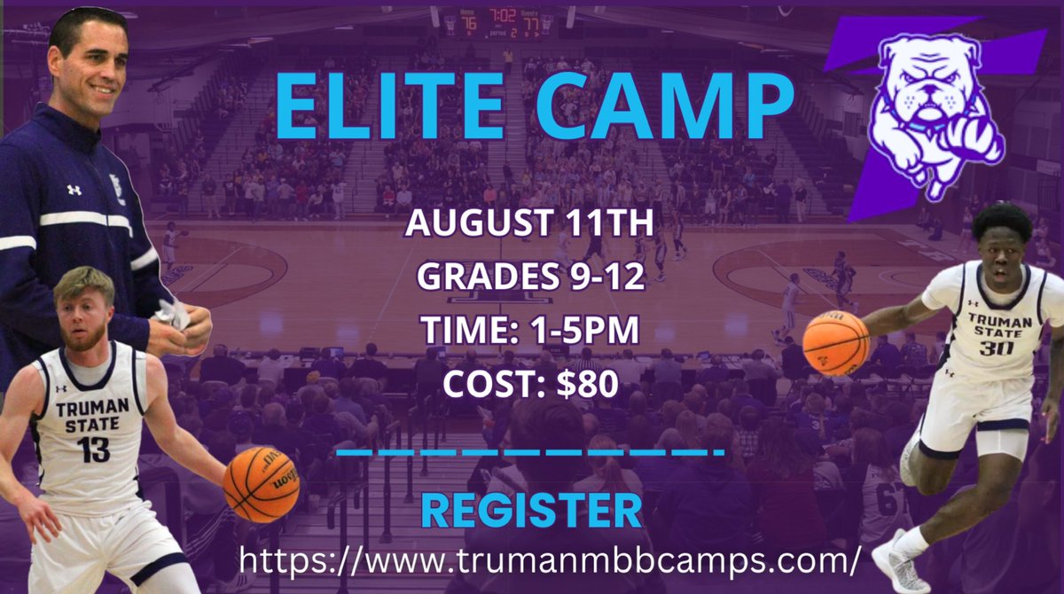 🚨 ELITE CAMP 🚨

Registration for our Elite Camp is now open! Sign up using the link below ⬇️ 

🔗: trumanmbbcamps.com

🏀 HS Elite Camp (Grades 9-12)
🗓️ August 11
⏰ 1:00-5:00 PM
📍 Pershing Arena