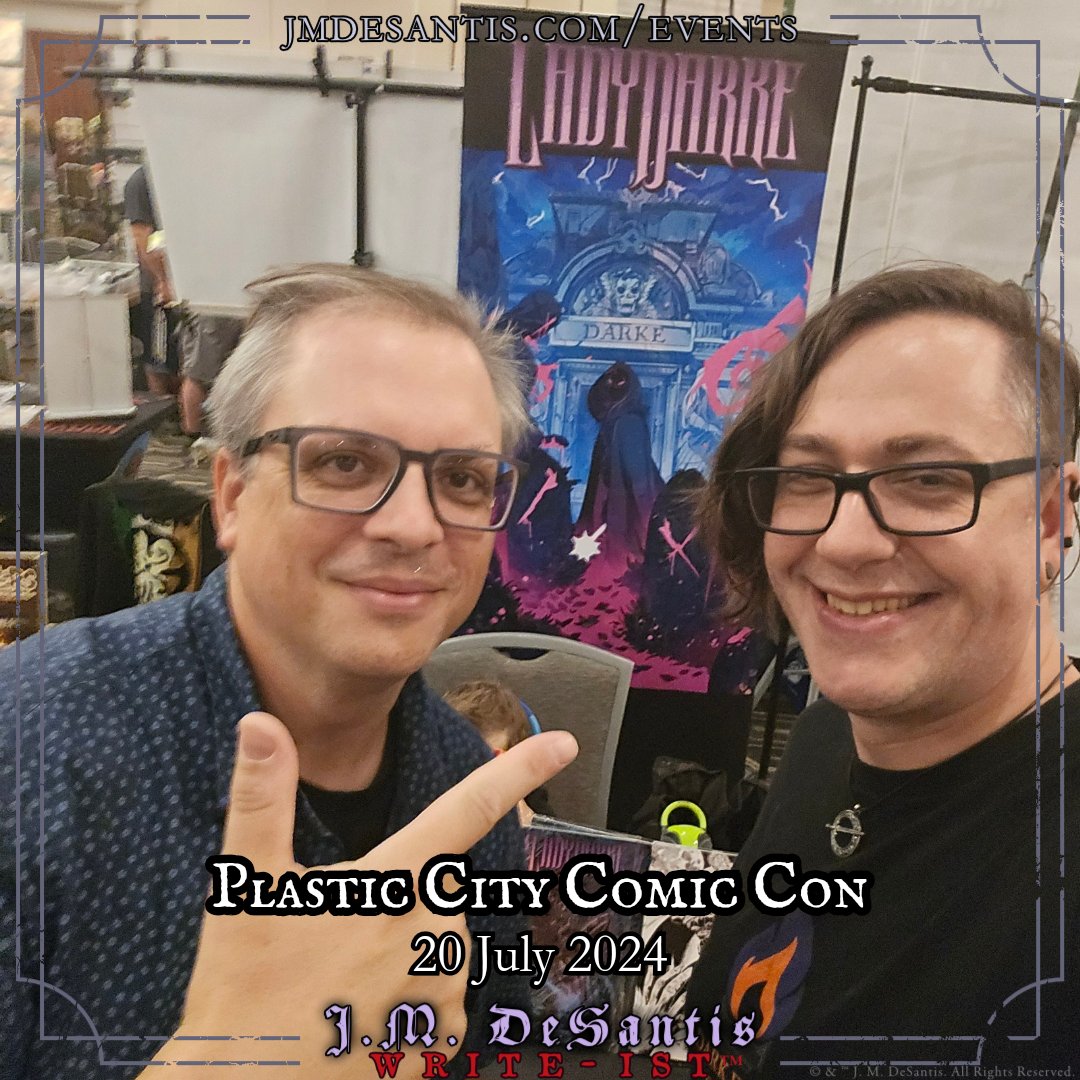 jmdesantis's tweet photo. All set up at @PlasticCityCon right next to friend & fellow A Kid and a Comic creator, Tim Jones! Getting to see a few old faces here, as well.
#Writeist #author #artist #writer:
#DarkFantasy & #Horror #books #novels #comics #art #stickers #artcommissions https://t.co/3bXNd1632w