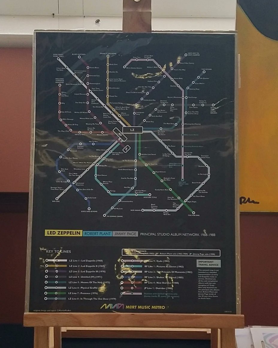 MerseyArtsZone's tweet photo. We had a visit from graphic designer Martijn Van Kuif aka Martin Pin Jiang.
Martin designs Music Maps which are popular here in M.A.Z. in the @FloralPavilion. The maps show the music artists albums and tracks. We have a good range of bands for you to buy.
#musicmaps https://t.co/MvLBL7hdBo