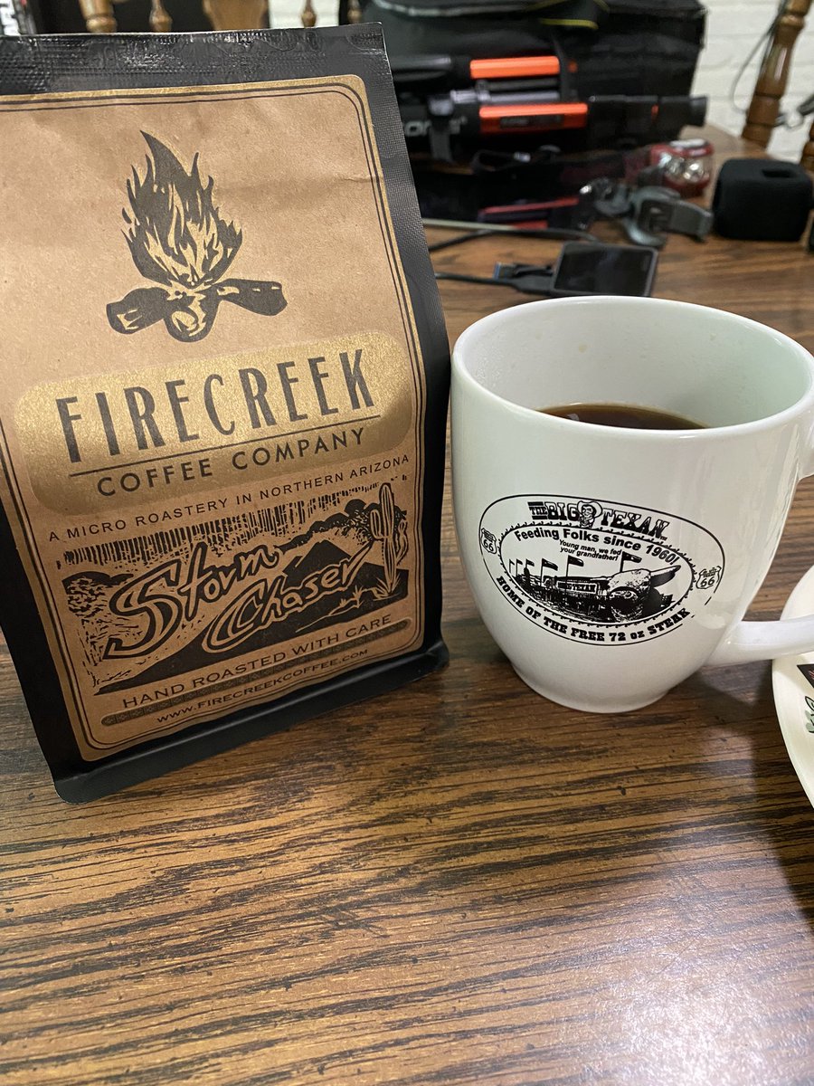 IntoTheStorm815's tweet photo. Great combination to start the morning… #FireCreekCoffee @TheBigTexan #ilwx #wiwx #iawx #stormchaser https://t.co/D1MzcaCbkf
