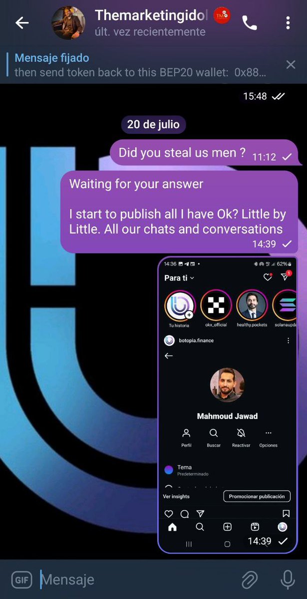 BotopiaFinance's tweet image. Hello, @TMIofficials @divasblockchain we are waiting for you to contact us, we have a marketing deal and you have already received payment. 

Contact us urgently Or you will hear from our lawyers