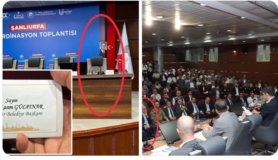 Başarıyı hazmedemeyenler yine iş başında. Biz doğru yoldayız. 
Şanlıurfa İl Koordinasyon Toplantısı’nda konunun en büyük muhattabı Şanlıurfa Büyükşehir Belediye Başkanımız Sn #MehmetKasımGÜLPINAR’ın sandalyesini o masadan kaldırmak “Halkın İradesi”ne büyük bir saygısızlıktır.