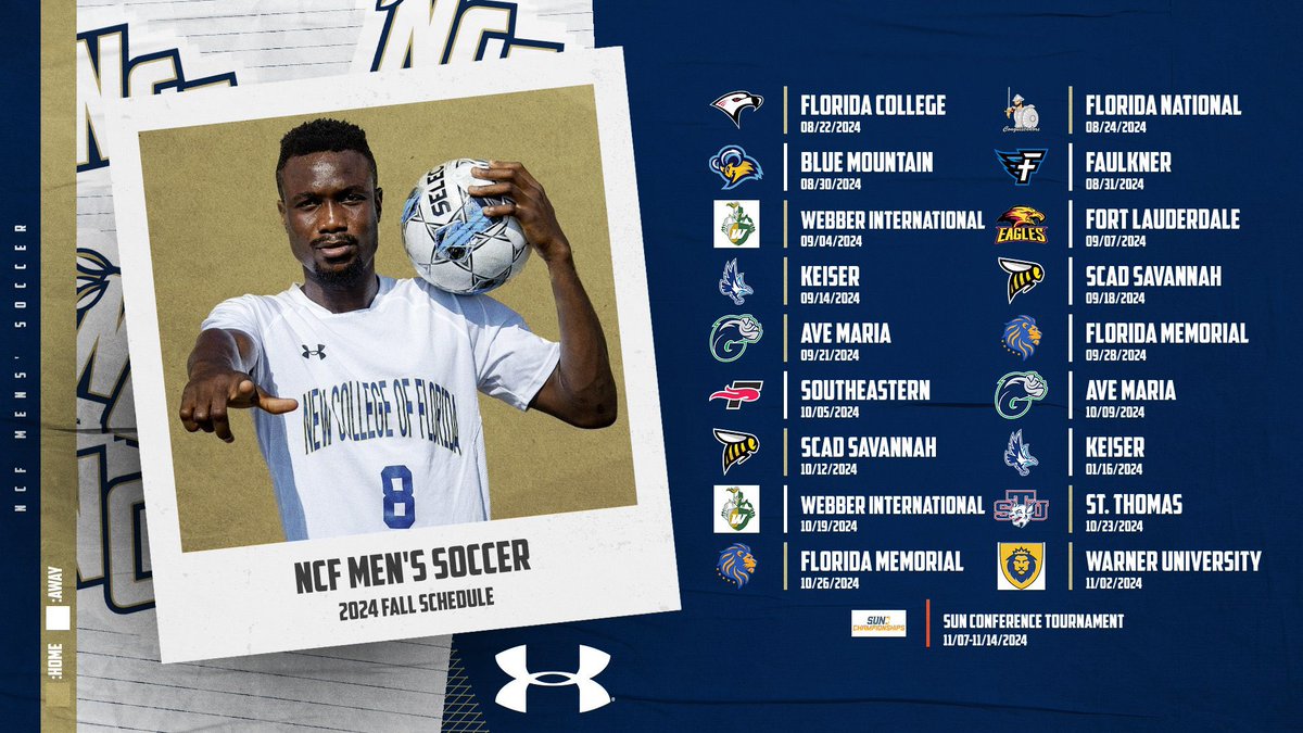 🚨SCHEDULE DROP🚨
12 days till the start of year 2️⃣! Can’t wait to get started and excited for our 1st year as a member of <a href="/NAIA/">NAIA</a> &amp; competing in the <a href="/SunConference/">The Sun Conference</a> !

Details coming of our first two promotional home games at Premier Sports Complex, 08/22 &amp; 08/24!

<a href="/VisitBradenton/">Visit Bradenton Gulf Islands</a>