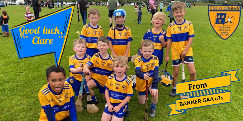 boomsmahon's tweet photo. @officialgaa @GaaClare @CrokePark Best of Luck to Clare and their hero Shane Meehan from the @BannerGAAEnnis u7s who were togged in Caherlohan today at @GaaClare monster blitz. #fanwall @officialgaa #clare @Hurlingcoach https://t.co/LGV6GaliMm