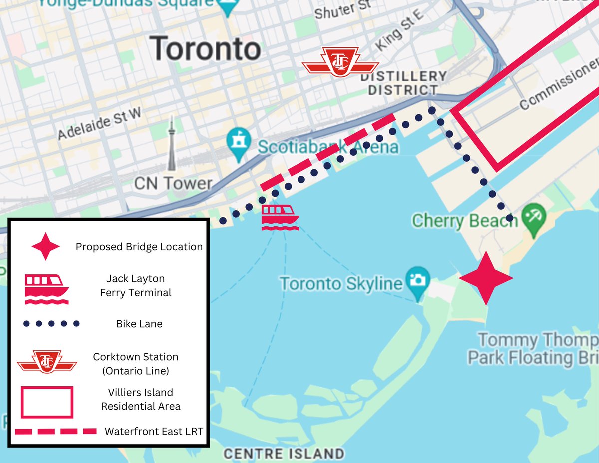 This is the current lineup to get on a ferry to the Toronto Islands. It extends out of the ferry terminal and around the block.

It's time to build the bridge!