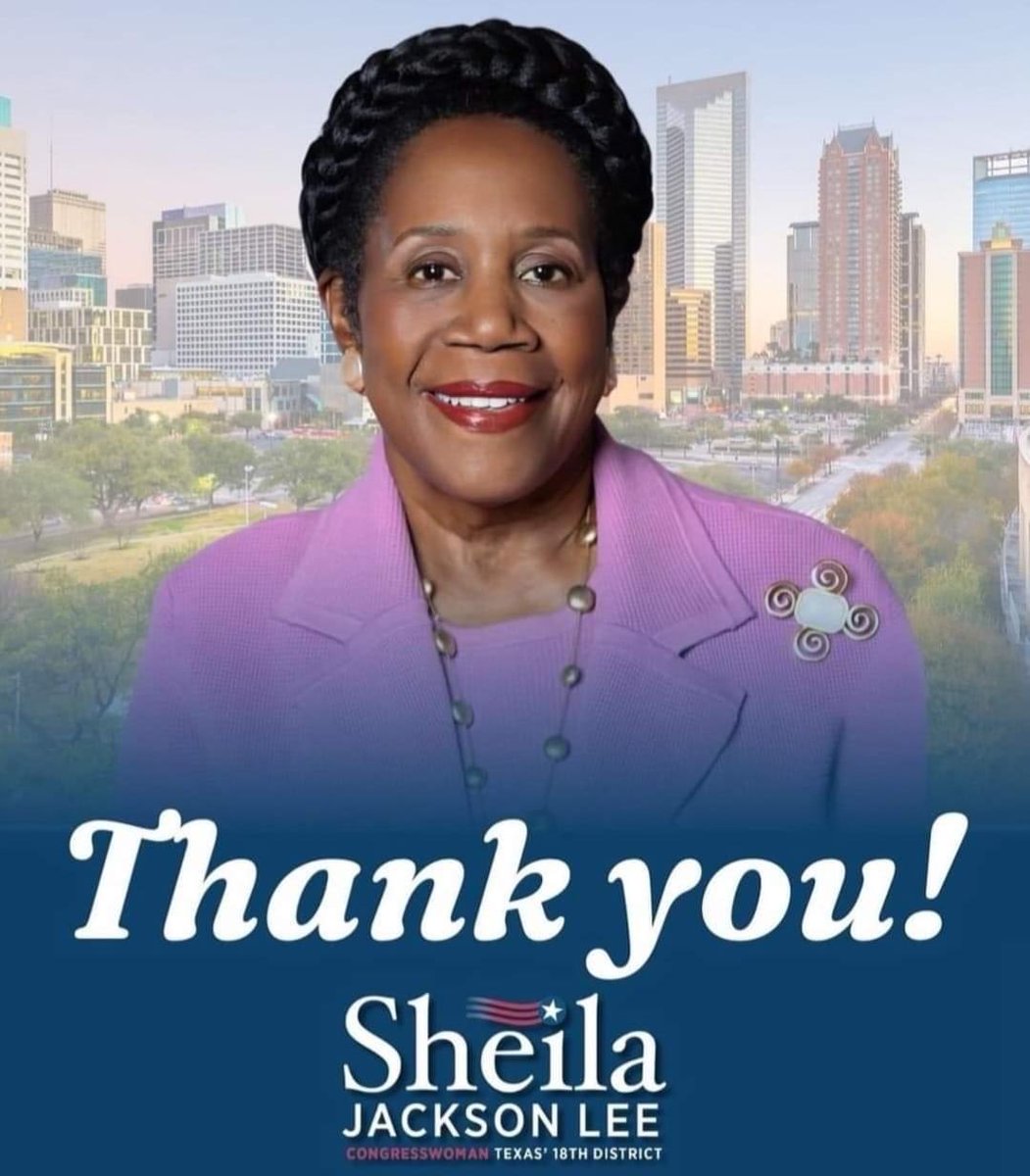 Thank you ⁦<a href="/JacksonLeeTX18/">Sheila Jackson Lee</a>⁩. Rest in peace.