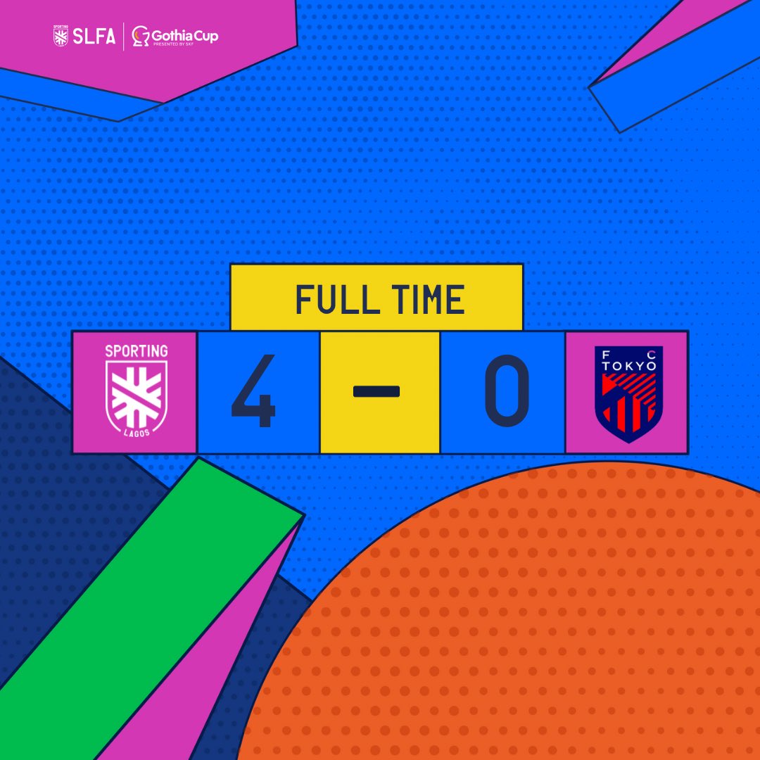 SLFCAcademy's tweet photo. FULL TIME!!!!!!!!

We have won the Gothia Puma Trophyyy!!!!

Sporting Lagos Academy 🔵 |4-0| FC Tokyo 🔴

#SLFAGothiaCup 
 #Letsgosporting💙💛 https://t.co/OxlKUEGejJ