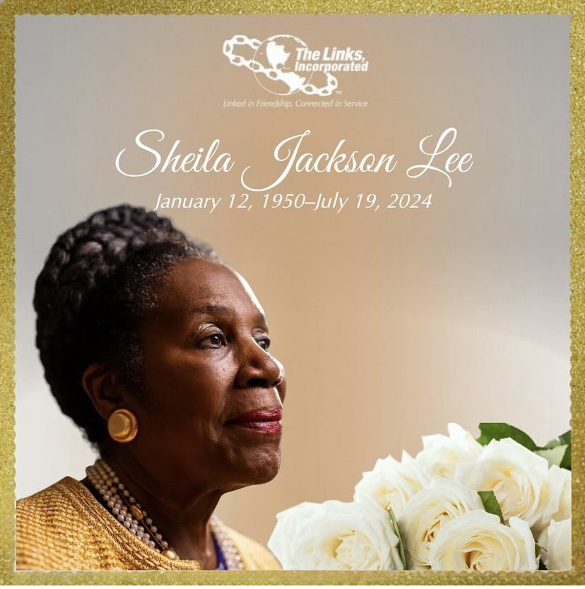 We  celebrate the life of sister member, U.S. Representative Sheila Jackson Lee of the 18th Congressional District of Texas.  Our thoughts and prayers are with her family and loved ones. Her legacy of leadership and service inspired many. May she rest in power 💚