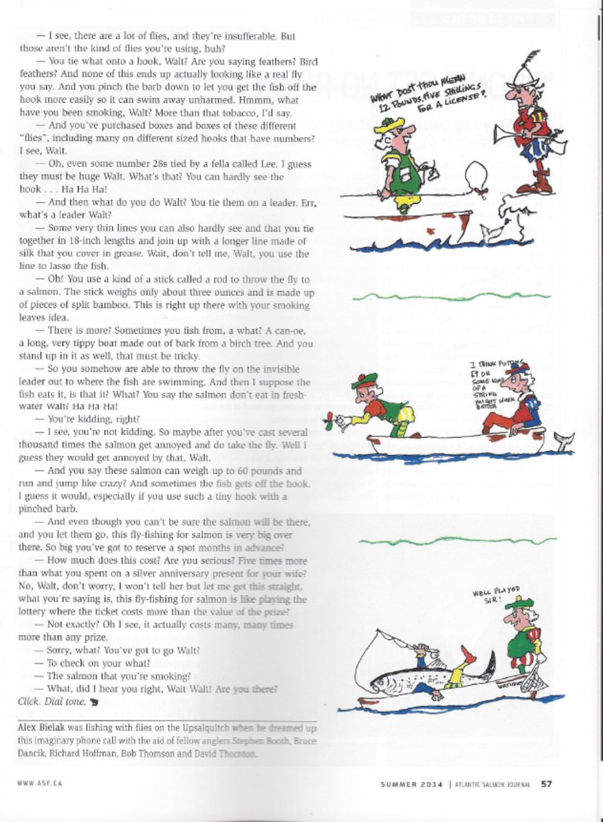 Sorry to hear of the passing of #BobNewhart a comedian whose work I loved. Here's a piece I produced with friends based on his Walter Raleigh sketch of "Introducing Tobacco to Civilization." It appeared in the <a href="/ASFSalmon/">ASF</a> #AtlanticSalmonJournal in the Summer 2014 edition. #Newhart