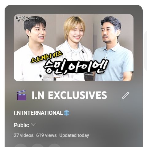 YJIN_INTL's tweet photo. Our 🎬 𝗜.𝗡 𝗘𝗫𝗖𝗟𝗨𝗦𝗜𝗩𝗘𝗦 Playlist has been updated! Save the playlist and watch I.N's shows anytime you want.  

See link below 👇 

#I_N #아이엔 #アイエン #스트레이키즈아이엔 #StrayKids @Stray_Kids https://t.co/aUoBnHOso6