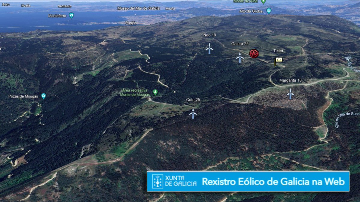 PodemosBaiona's tweet photo. Nin 6 meses dende o anuncio do @mambientexunta sobre o último proxecto na #SerraDaGroba como NON VIABLE AMBIENTALMENTE e xa a atacan de novo cun proxecto de 4 aeroxeradores (177m) - "Galera 25/ Cote 25/ Margarita 25 e Nao 19"
Unha e mil veces, NON á depredación eólica! #SOSGroba https://t.co/7S4V9G8E8a
