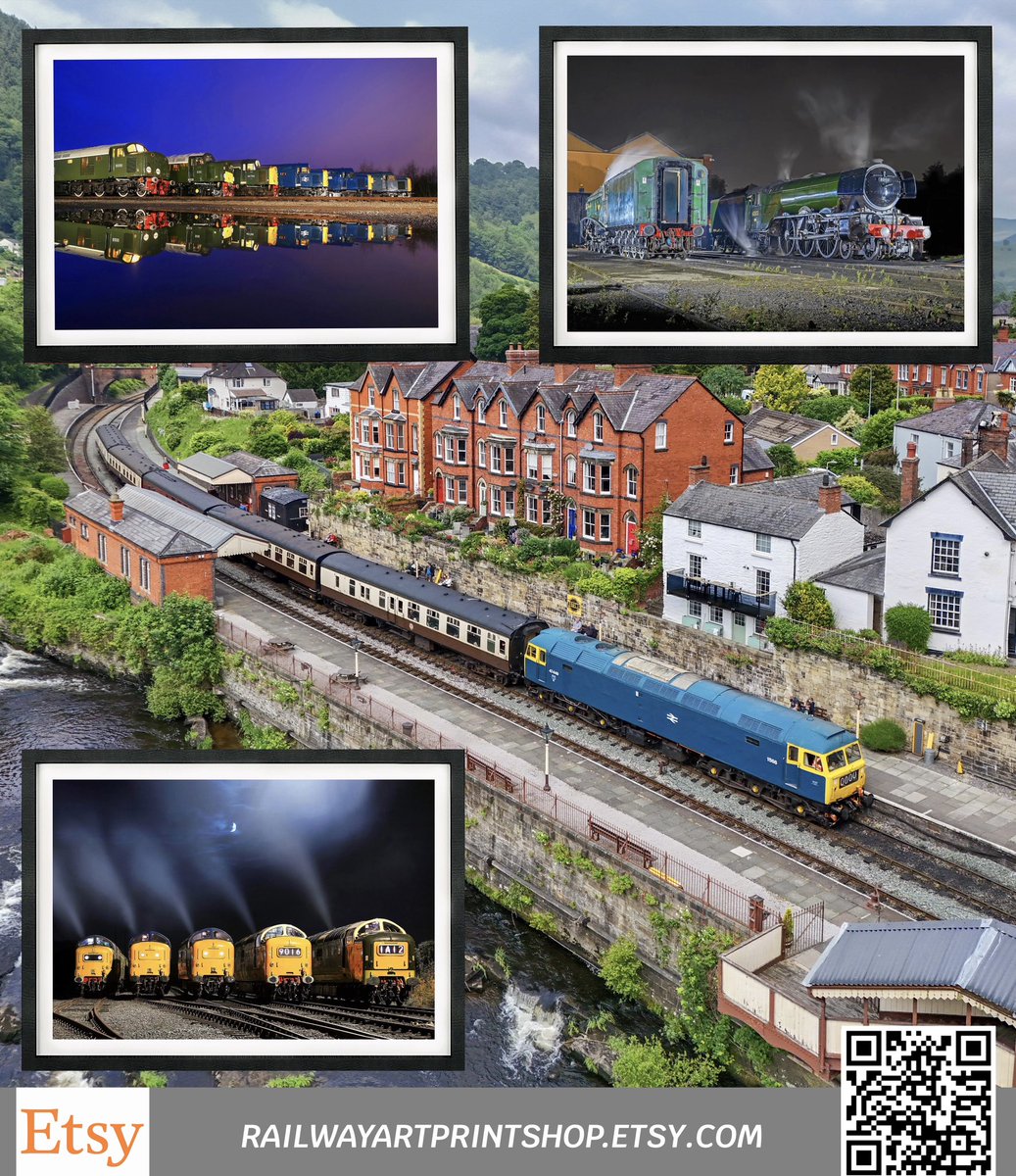 McateeTom's tweet photo. Here is some of my best work available either framed of print only via the link below. Thanks for all the likes &amp; retweets so far this year too.  🙏 😅

⭐️ Gift Store ⬇️🏞️🚂
https://t.co/ofSLbUKCR0

#deltic #deltics #flyingscotsman #class40 #britishrail #class47 #railways https://t.co/n7TS4ezBoR