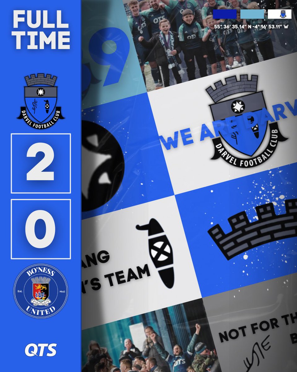 FULL TIME | Darvel FC 2-0 <a href="/BonessUnited_FC/">Bo'ness United FC</a> 

Goalscorers:

16. Jonny Black - Available for Sponsor.
23. <a href="/jordanSallan/">Jordan Allan</a> - Available for Sponsor.

#DFCBUFC

#WeAreDarvel

💙🤍🖤