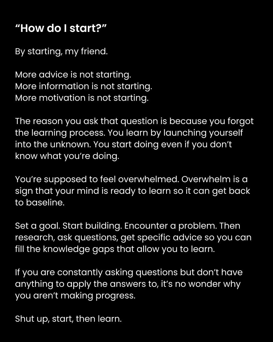 thedankoe's tweet photo. If you were the first person to ever pursue a goal, meaning nobody has done it before, would it be impossible? Or would you be able to figure it out like everyone else did? https://t.co/CegLFuxYzi