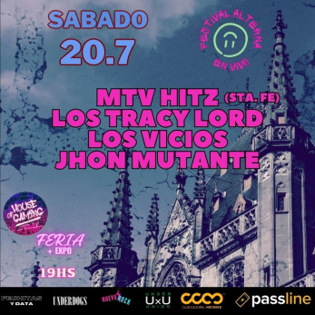 Esta noche: FESTIVAL ALTERNA 2024

🎸 MTV Hitz
🎸 Los Tracy Lord
🎸 Los Vicios
🎸 Jhon Mutante

🕖 19hs
📍 Club Cultural Matienzo
🎟️ passline.com/eventos/festiv…