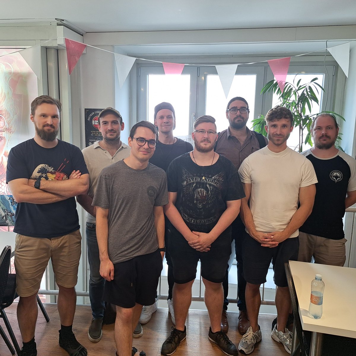 Austrian_Legacy's tweet photo. Our Top8 for today:
Left to right

Johannes Kühnel
Patrick Fischer
Felix Fentzahn
@MarkThemSpots 
@Andreas_Leom66 
Max Kastenberg
Johannes Gutbrod
Michael Schönhammer

On the road to Bologna! 
#mtg #mtglegacy #Legacy @EULegacyMasters https://t.co/35riInveP5