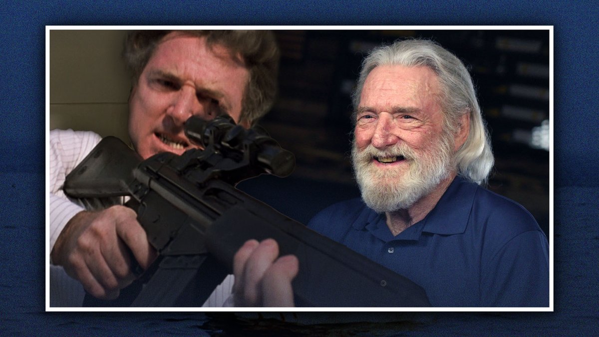 The man that shoots motherfuckers right between their eyes: Sheriff Francis Berger. Hear his story about walking off set in TWILIGHT JAWS.