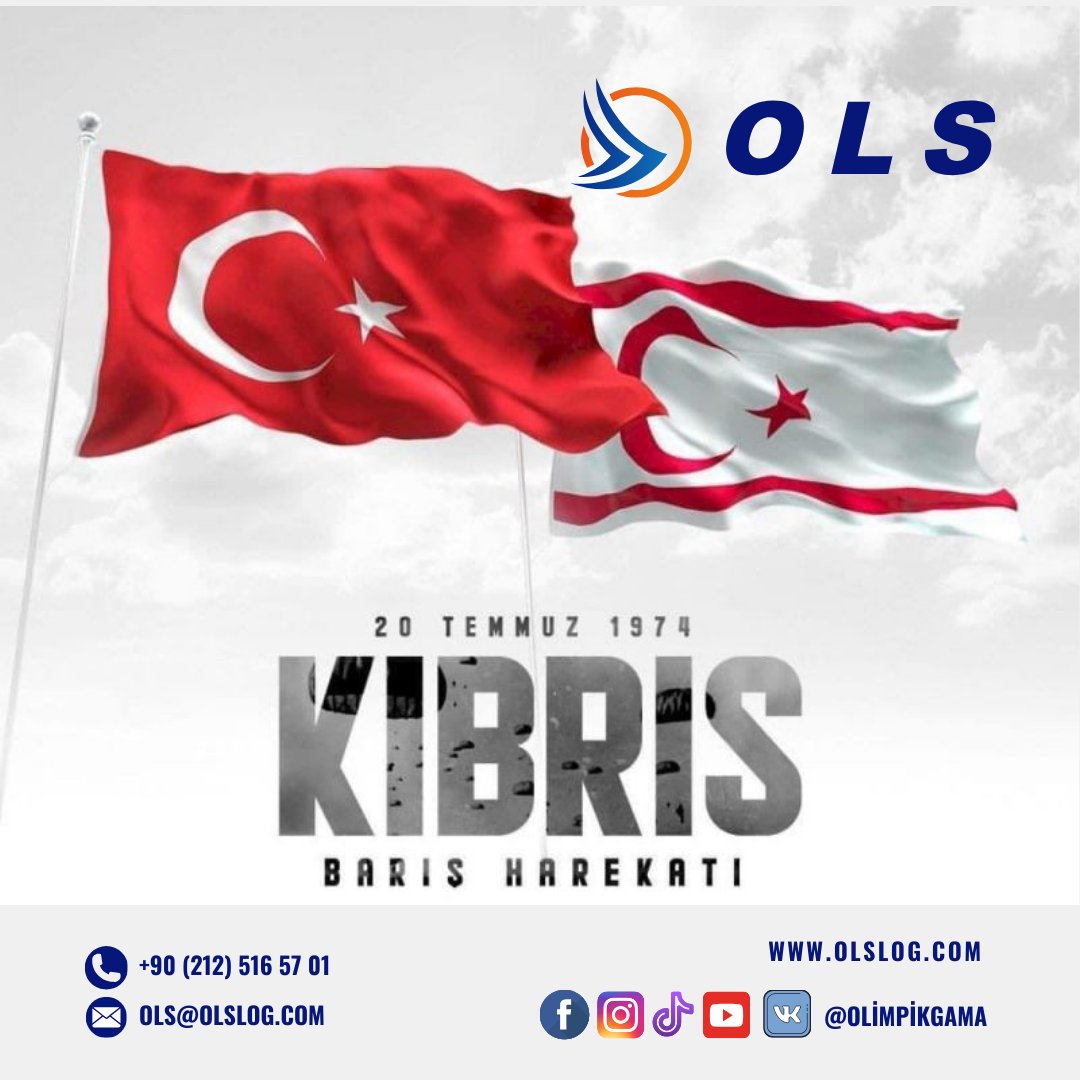 olslogistics's tweet photo. 🌟 20 Temmuz Kıbrıs Barış Hareketi Anısına 🌟
Bugün tarihi bir günü anmak istiyoruz. 20 Temmuz 1974’te Kıbrıs’ta gerçekleşen Barış Hareketi, adanın kaderini değiştirdi ve barış için umut ışığı oldu. 🕊️ https://t.co/PtDSmKyftO