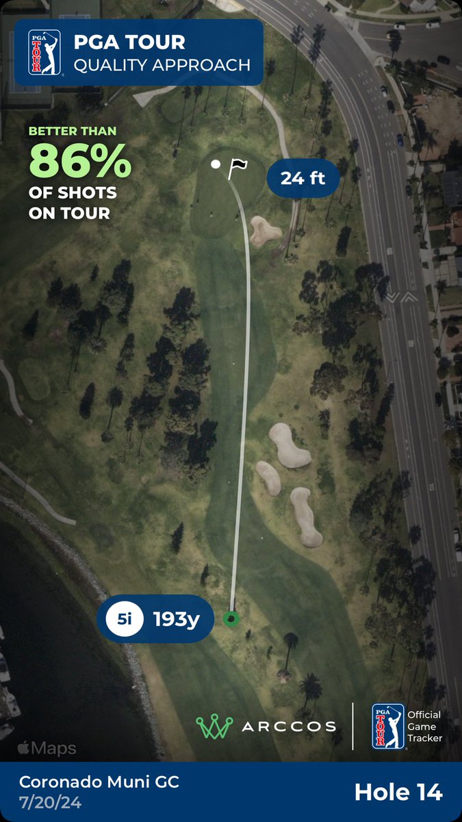 SDGolfGuy's tweet photo. Check out my PGA TOUR Quality Shot! 🔥 Track your game w/ #Arccos! https://t.co/TRddK4iIxo