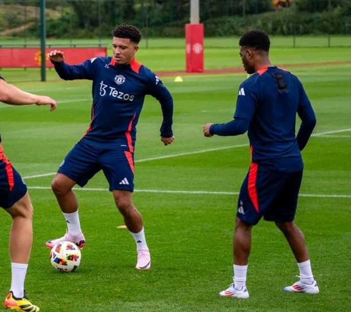 ElSoultani's tweet photo. 🚨 Jadon Sancho 𝐬𝐭𝐚𝐫𝐭𝐬 for United!

He’s part of the starting XI for friendly game vs Rangers — it’s the 𝐟𝐢𝐫𝐬𝐭 𝐭𝐢𝐦𝐞 since September 2023. https://t.co/1NoCRdfjcu