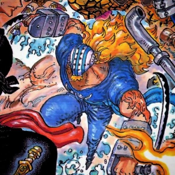 Day 188: "Massacre Soldier" Killer is a member of the Kidd Pirates and a member of the Worst generation.
He's Kidd's childhood friend from the South Blue.
During the Wano arc he was forced to eat a defective SMILE devil fruit.
He has a 200 000 000 berry bounty