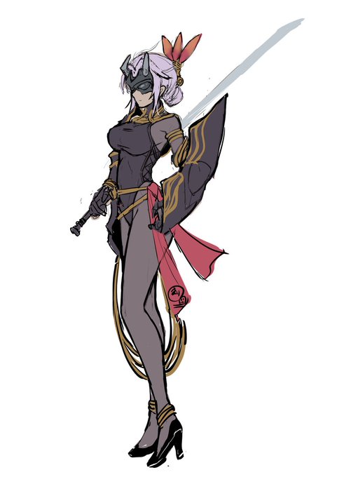 ロングソードを振り回すプリフェンバジリスクのラフ 