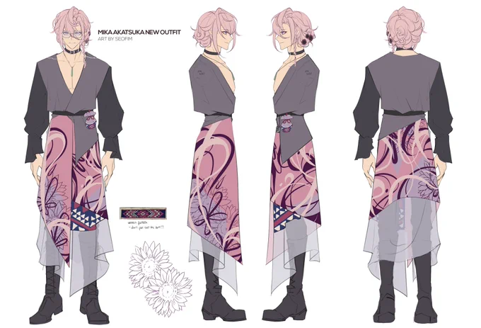 I did the design for 's new outfit! Congrats on your 3D son and thanks for having me~  Here's the reference  