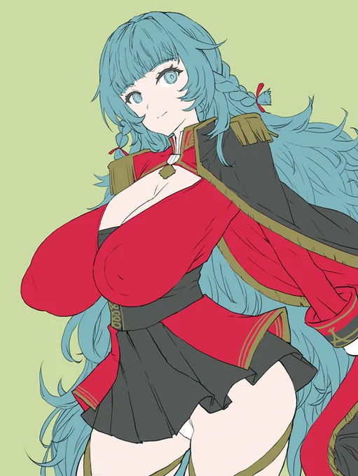 skeb進捗。ベース塗りまで塗ったのでやっと影つけられます。いろいろボリューミーで描いてて楽しいですわ。 