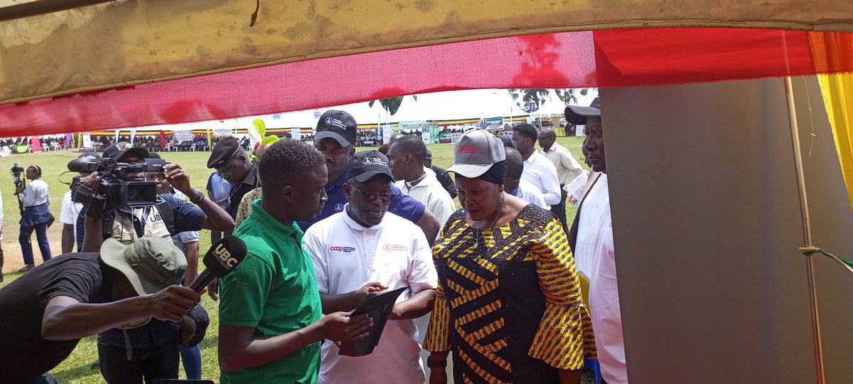 This afternoon Bushika ACE receives the guest of honor Rt.Hon Third Deputy Prime Minister and Minister without Portfolio Rukia Nakadama Isanga at Bukomansimbi District  for Co-op day celebrations under Theme Cooperatives Build A Better Future For All.