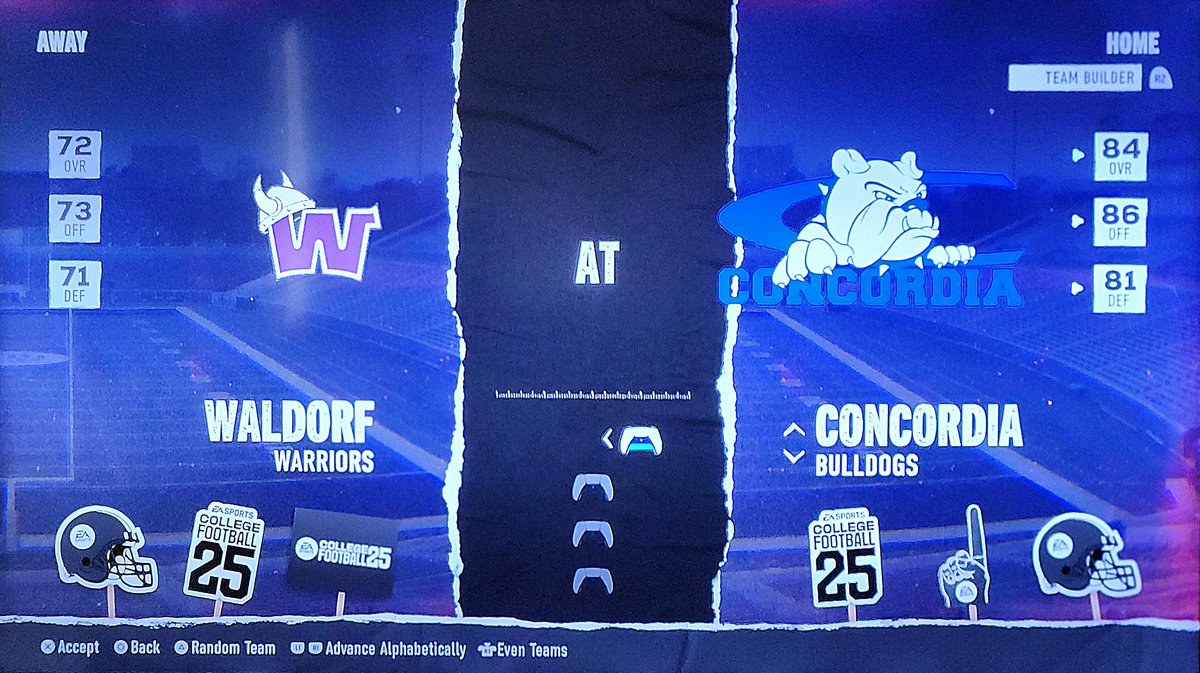 cunebulldogs's tweet photo. SIX more Saturdays ... ⏳

While we wait, might as well play as @CUNEFootball in @EACollegeFB25. 🎮 #skodawgs 🏈 https://t.co/SVtppkZNIE