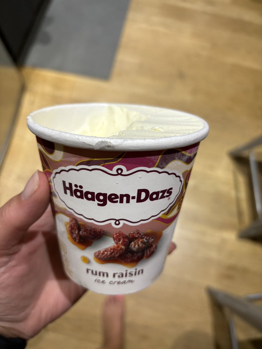 KatCusack's tweet photo. @NestleCare help! I bought a @HaagenDazs_US #RumRaisin ice cream and it’s only vanilla! Can you make this right?!? #disappointed https://t.co/59RLcsrfkL