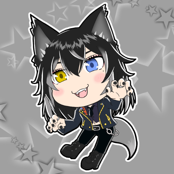 Kuuhaku_Vampire's tweet photo. 本日コラボしていた���いた
大狼カルナさん（@oogami_karuna）
を描きました～(｀・ω・´)✨

初めましてでしたが、気軽に話しやすい方で楽しかったです♪
また遊んでください☺

#かるなーと https://t.co/IJnWB3QAbk