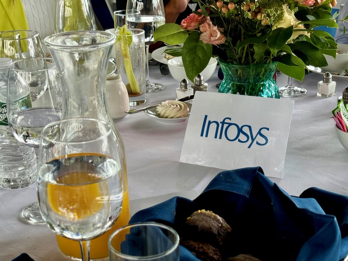 Infosys's tweet image. An incredible time was had celebrating legends at the Brooks Brothers Brunch during the Infosys Hall of Fame Open. Unforgettable moments were shared.

#ITHFWithInfosys #ExperienceTheNext