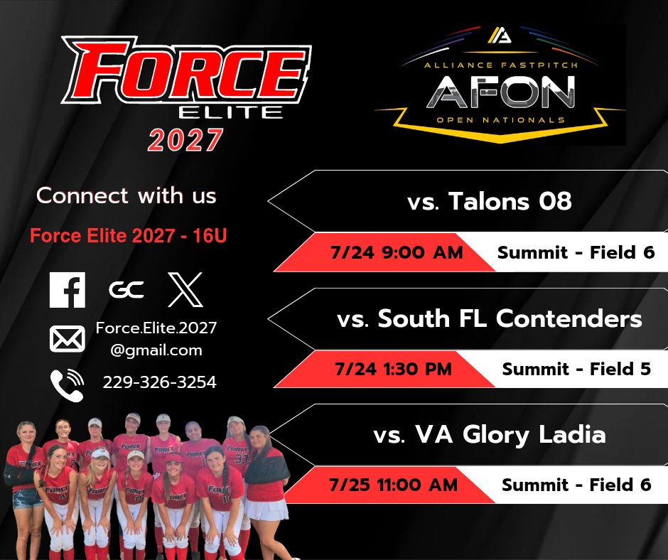ForceElite2027's tweet photo. One last ride for this summer!  Check us out at the Summit!  #GoForce @thealliancefp @ConnectSports_ @SBRRetweets @CoastRecruits @D1Softball @LineDsoftball https://t.co/aAEBqAn5cR