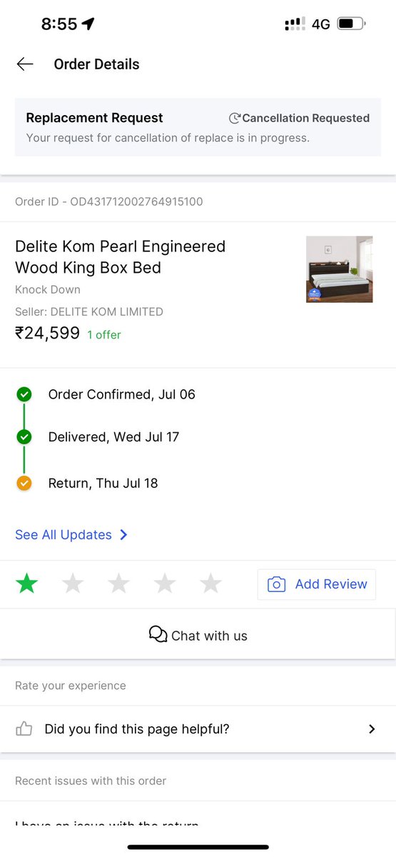 This_is_Manisha's tweet photo. @flipkartsupport Not able to return, the damaged product https://t.co/26CX1UBQQB