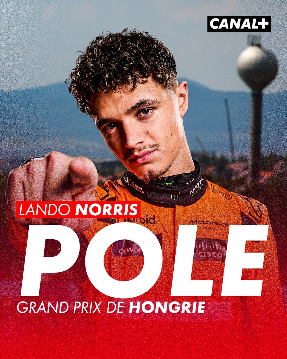 CanalplusF1's tweet photo. 🌟 POLE DE LANDO NORRIS 🌟

Doublé McLaren en Hongrie, une première depuis le Grand Prix du Brésil 2012 ! 

Max Verstappen, Carlos Sainz, Lewis Hamilton et Charles Leclerc complètent le top 6 🫡

#HungarianGP #F1 https://t.co/dHuSVZhAnR