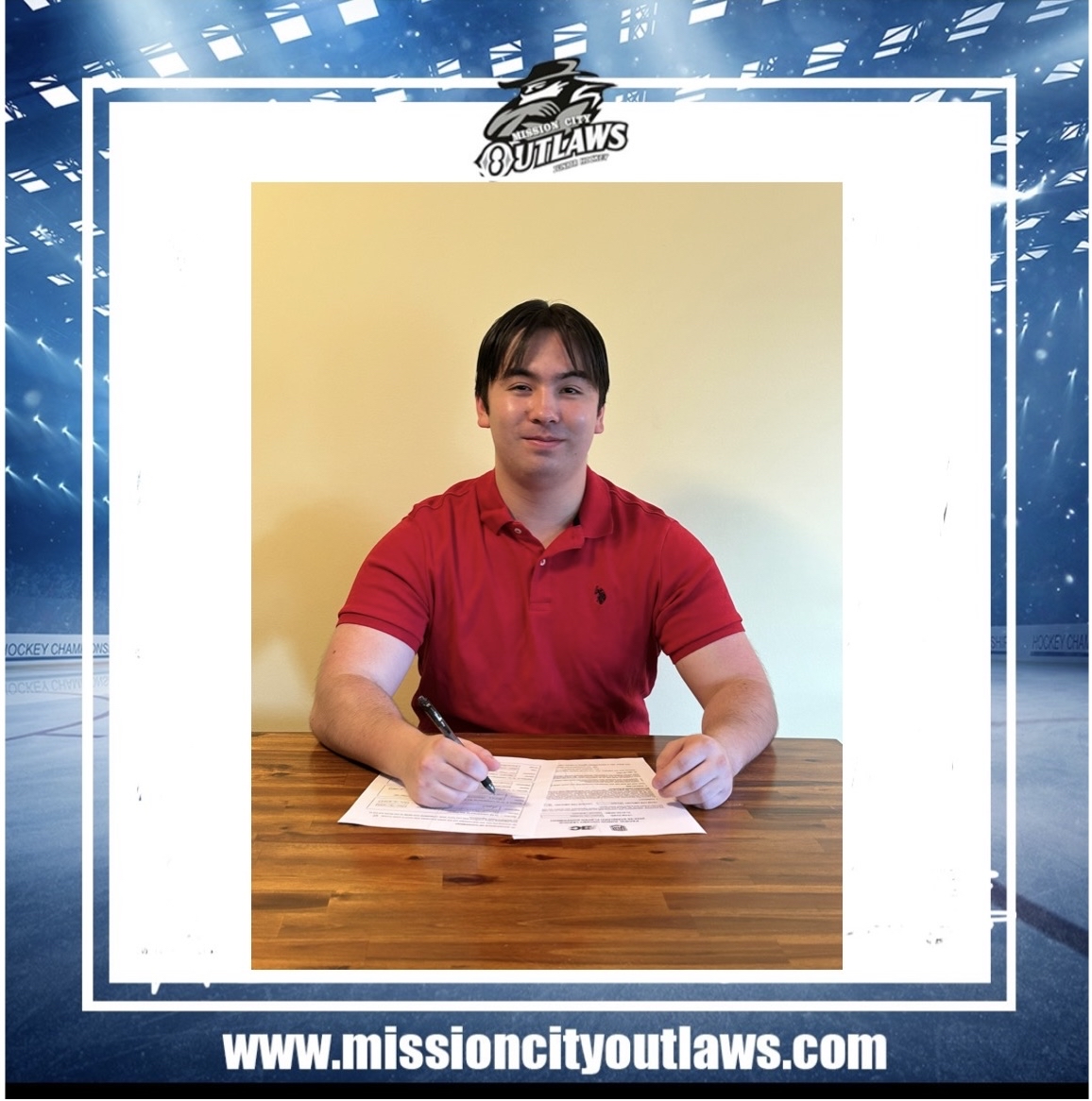 The Mission City Outlaws are extremely proud to announce Sam Takahashi (F-2005) as a commitment for the upcoming 24/25 season. Sam played the last two seasons in Pilot Mound Manitoba - recording a point per game as captain of his Academy team in the CSSHL in the 2022/23 season.
