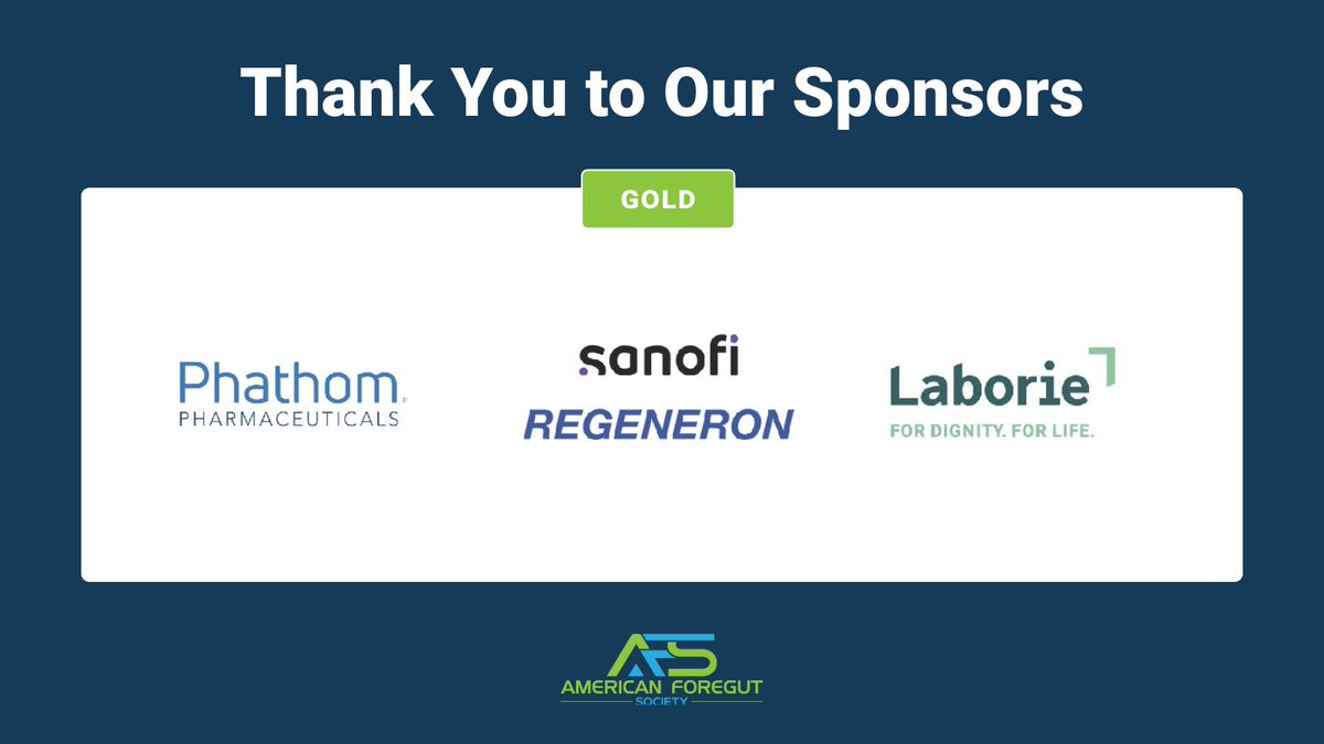 ForegutSociety's tweet photo. Our deepest thanks to the Gold Level Sponsors of #AFS2024! Your support fuels innovation and excellence in foregut health. We're grateful for your partnership.
#BD #EndoGastricSolutions #iMRefluxStop #Enterra #Phathom #Sanofi #Regeneron #Laborie https://t.co/XCYuU1SpGw