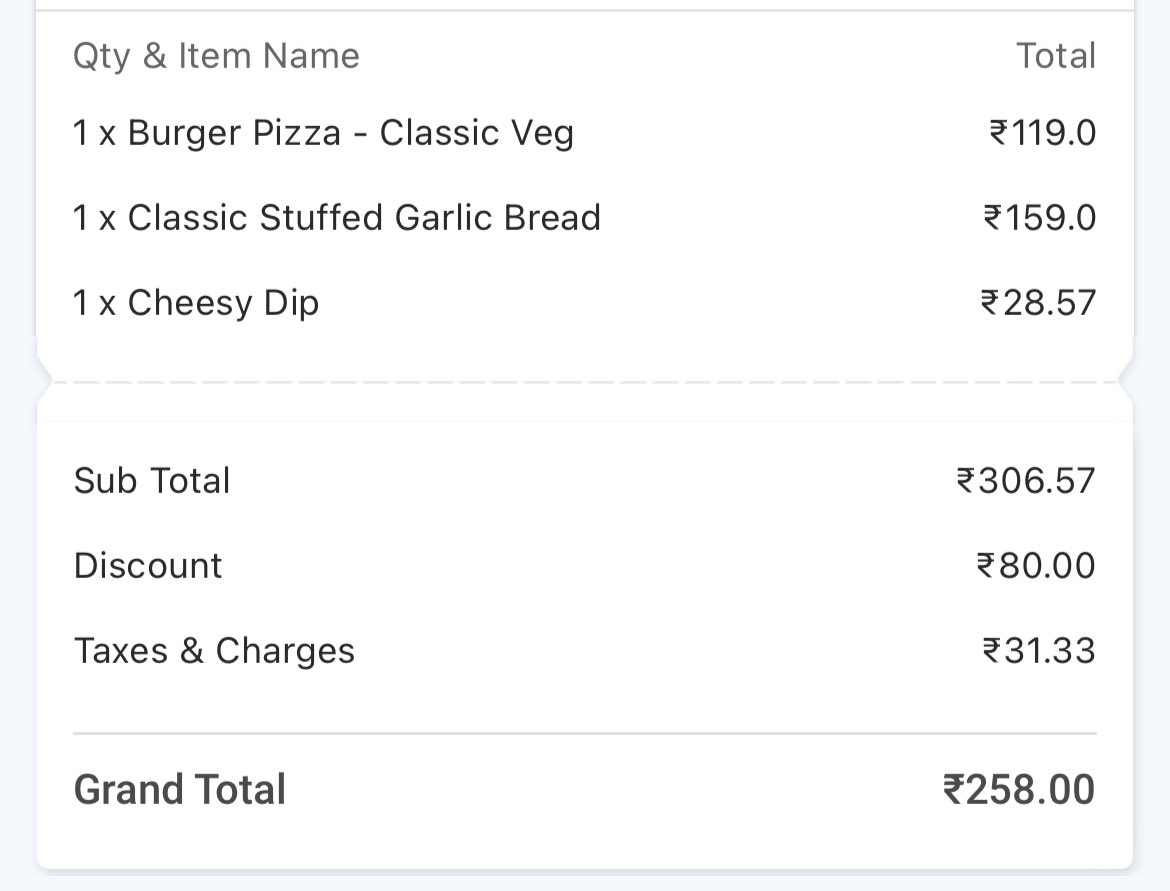 RohitMishr92041's tweet image. #Randomfind 
Domino App:- 258/-
Swiggy One:- 353/-
You pay 95/- extra on swiggy with swiggy one membership for the same items and they won’t even track your delivery.
I wonder where all the discounts are gone &amp;amp; what Swiggy marketing team working on. @Swiggy ❌ @dominos_india ☑️