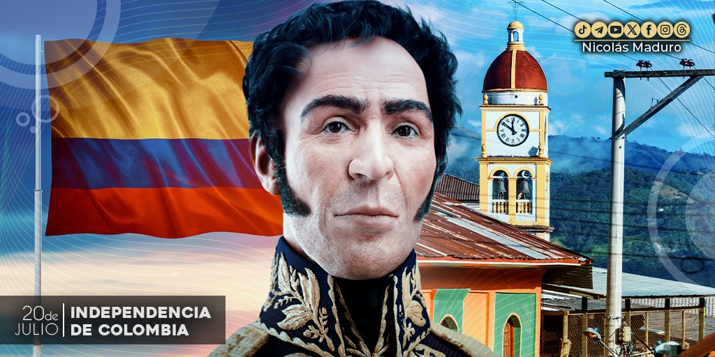 En nombre de #Venezuela, envío un abrazo fraterno a nuestra querida y siempre hermana #Colombia y a su Presidente, Gustavo Petro, quienes celebran 214 años de su Independencia, una fecha en la que recordamos con orgullo las luchas y sacrificios de nuestros pueblos,