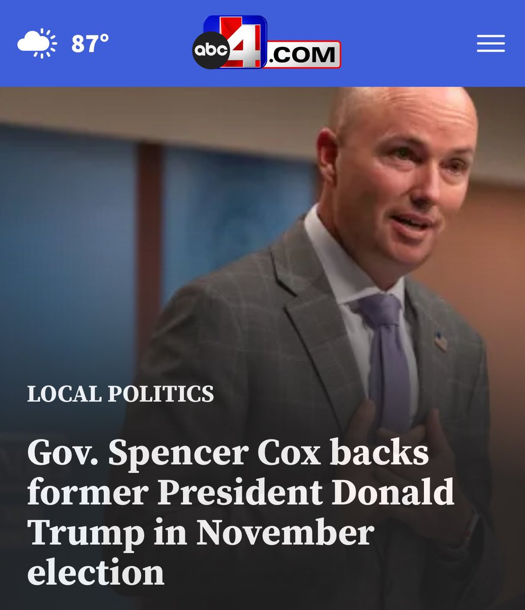 realericmoutsos's tweet photo. Spencer Cox, 

We want to believe you did this because you had a true change of heart after witnessing not only a modern day miracle during the assassination attempt of President Trump, but also what has ultimately become of our country, which a banana republic type trainwreck on the verge of destruction; you were absolutely right in your letter about us being "on the precipice". We are there. 

Your letter to Trump was actually good,  but sadly many are asking, was it real?

You mentioned God and even quoted scriptures in your letter to Trump. On it's face, many would think that particular moment in American history may have changed you as a person. Did it? Because if it did, you're going to need about 20-30 more bold moves like that, in a row, to PROVE to the people you represent, that has changed you into the conservative leader Utah desperately needs.

Many on "the left" think you did it to kiss the "King Trump Ring", and many on "the right" think it's because once Trump is President he's going to start prosecuting criminal politicians who have used their power to not only launder millions of covid dollars from the fed to their friends, but also meddle with core of our republic, even the elections that some state governors happen to oversee themselves. 

Now, I understand you're trying to make it right with Trump who will soon be the "Father" type figure again of our country. But since you brought up scriptures in your letter to him, I'll say YOU yourself must "first be reconciled to thy brether, then come and offer thy gift", or in other words, make it right with the people of Utah. 

You owe us an apology Spencer. And I don't mean another 60 second video with cheap music on how WE need to #disagreebetter with whatever you decide to do to our state without a true voice of the people. 

You have called horrific names to people who disagree with you (right wing extremists). You have aggressively put your hands on constituents who disagree with you. You have lied to people who disagree with you. And you have hid the entire election process from people who disagree with you, just to name a few. 

Do you really want to change? Make a list of all the wrong things you have done to Utah, and our reputation, and then apologize. If you need help with that list, I'd be happy to sit down with you and go over each point; from using your pronouns to vetoing bills that would protect women in women sports. 

So again, many of us want to believe your letter to Trump is real and sincere, and you really do want to make wrongs, right. Many of us still say a prayer here and there for your heart to change. Was this truly the moment where @SpencerJCox has awakened to what the scriptures call the "awful situation" we find ourselves in for the last days? 

So again, if you truly want a reconciliation, you're going to need to own everything you've done to this state in just a few short years @GovCox 

People are forgiving when you seek true reconciliation with consistent righteous actions. You'd be surprised.