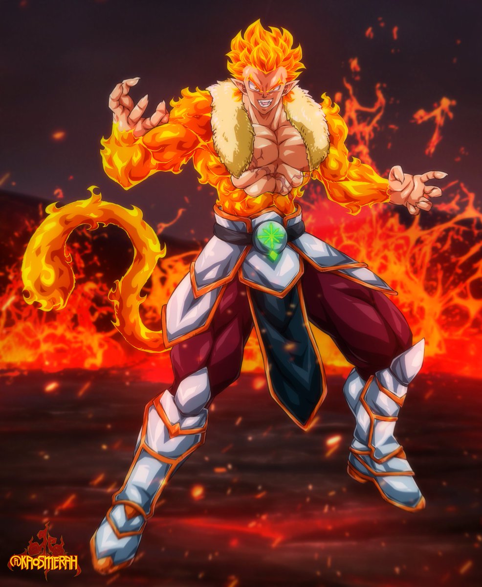 Kaosmerah1's tweet photo. Don't monkey around with the King!  
Ignis unleashes his Wildfire form, 
a fiery force to be reckoned with!
OC &amp; concept by @drakebloodthorn
《COMMWORK》 ▪︎1669
Thanks for supporting me

#OC #OCart #dragonball #fighter #firegod #firemonkey https://t.co/VOKExAbxiy