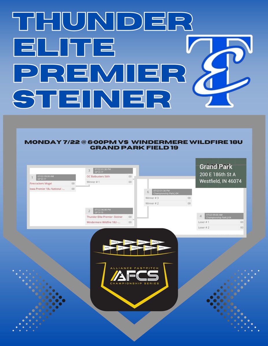 We will wrap up the summer season in Indiana at the Alliance Fastpitch Championship Series! 
#TEPremier