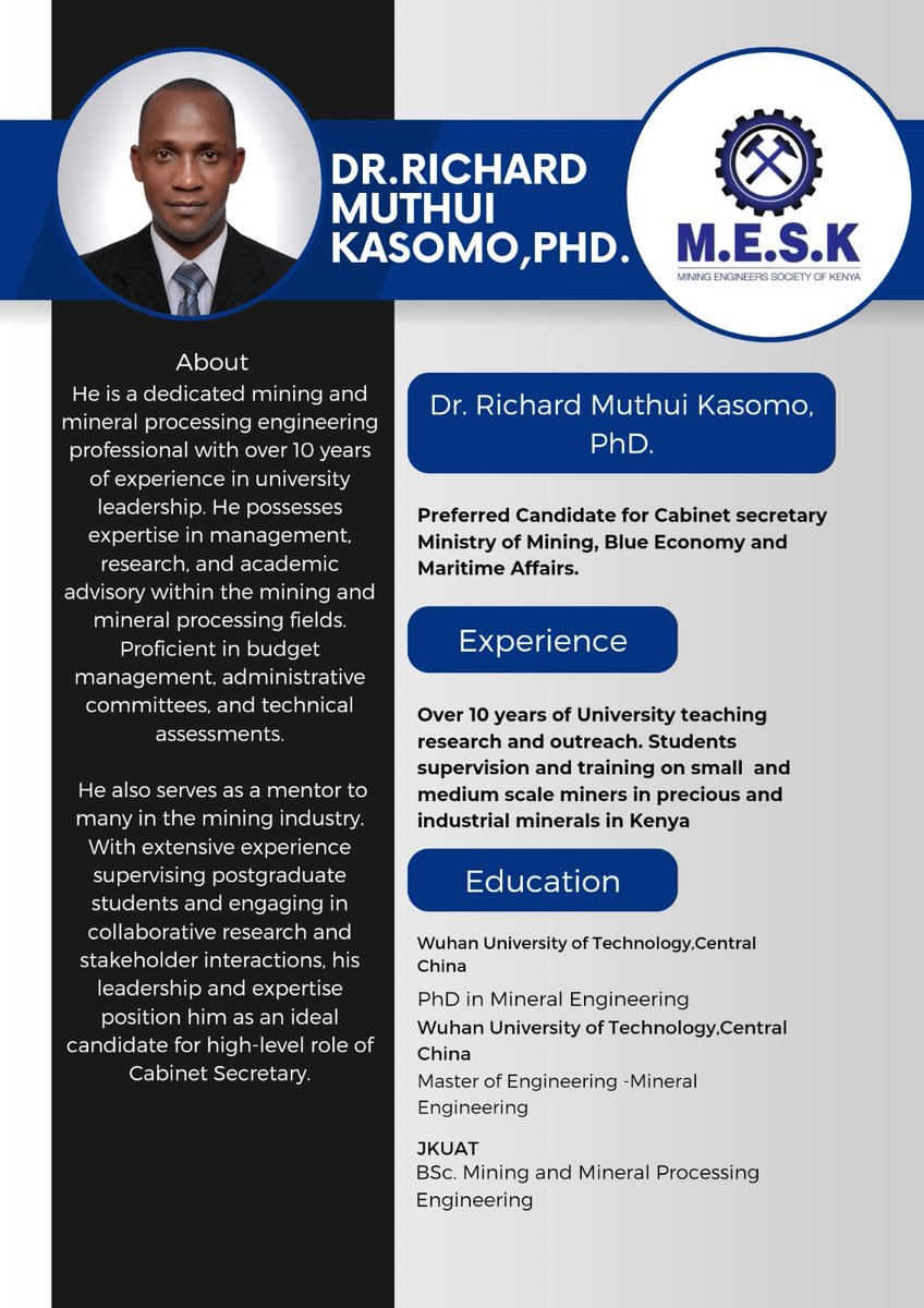 faith_furaha's tweet photo. For the mining sector to thrive, specialized technical knowledge and practical experience are essential. Effective mining policies and regulations must be grounded in a deep understanding of mining processes, safety protocols, and sustainable practices. @WilliamsRuto
@mining_MESK https://t.co/95p66WEBy0